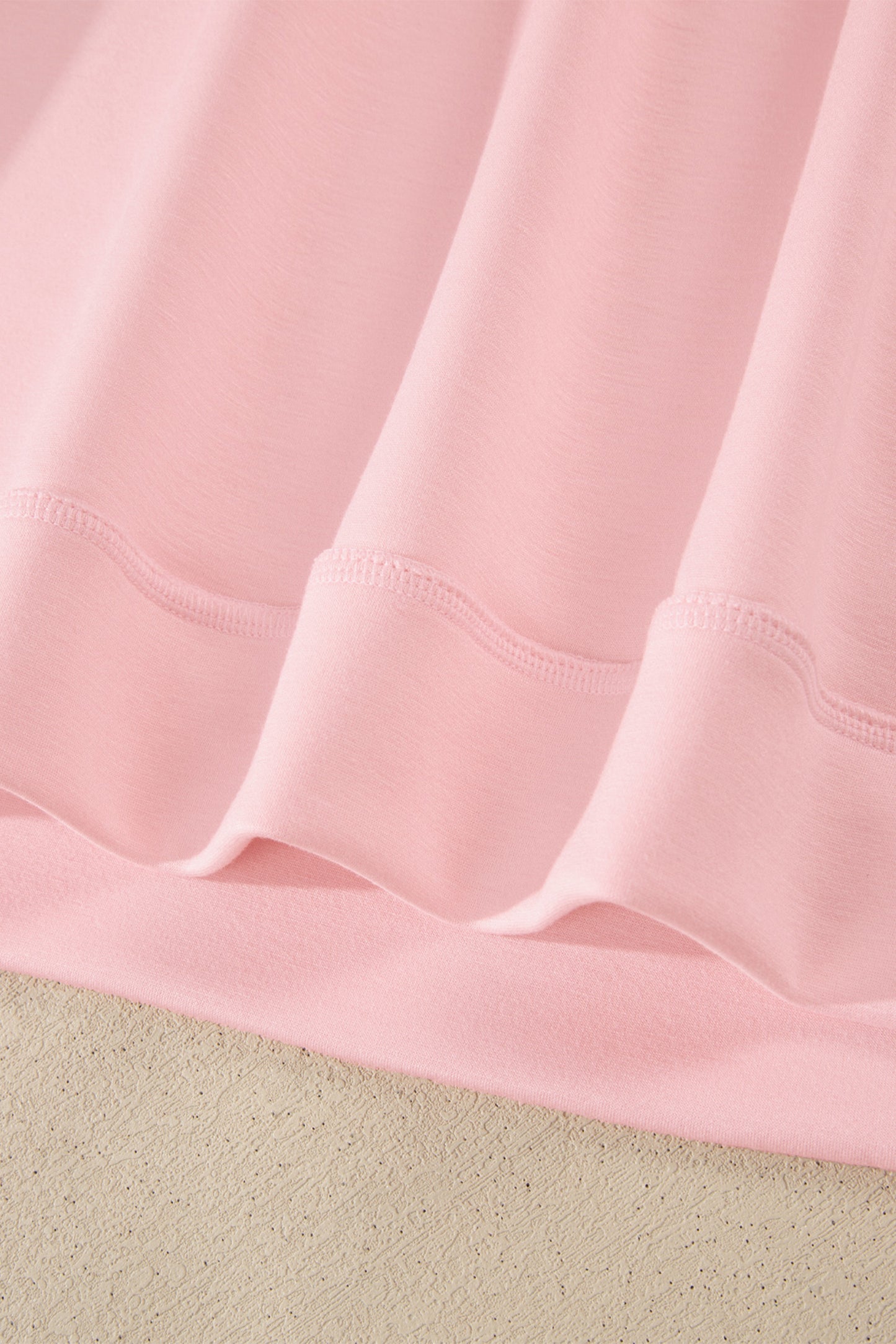 Moonlight Jade Solid Color Exposed Seam Mock Neck Oversize Tee Casual Shorts 2pcs Outfit - Snoopy's Closet
