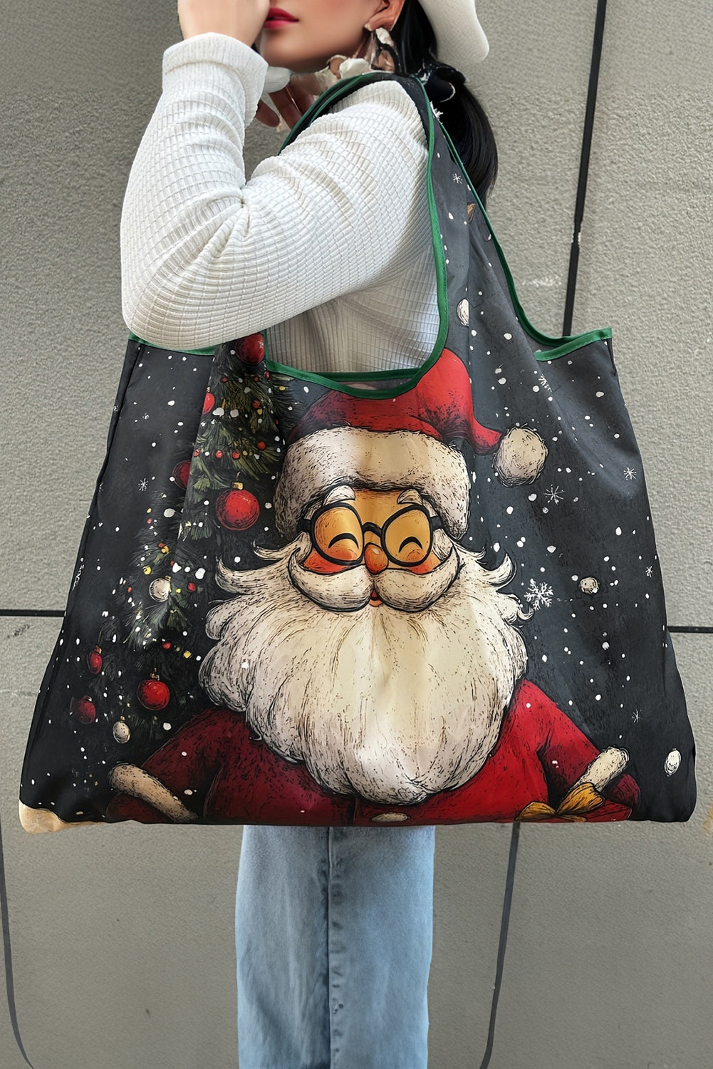Bluing Large Foldable Christmas Holiday Reusable Oxford Bag - Snoopy's Closet