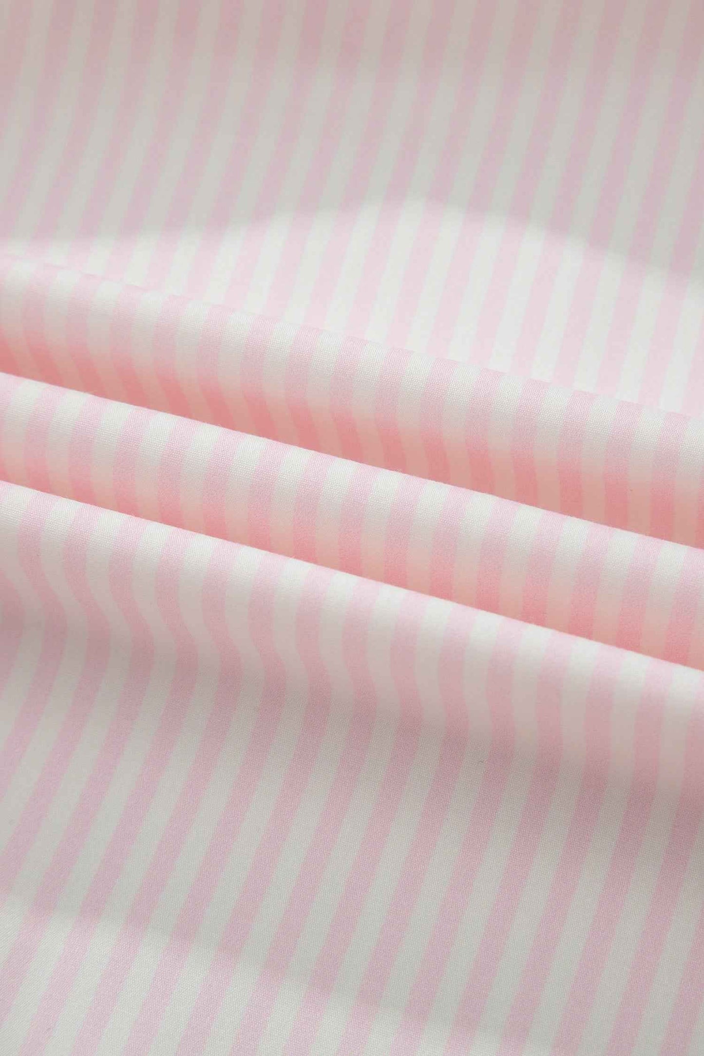 Pink Stripe Contrast Trim V Neck Flutter Sleeve Blouse