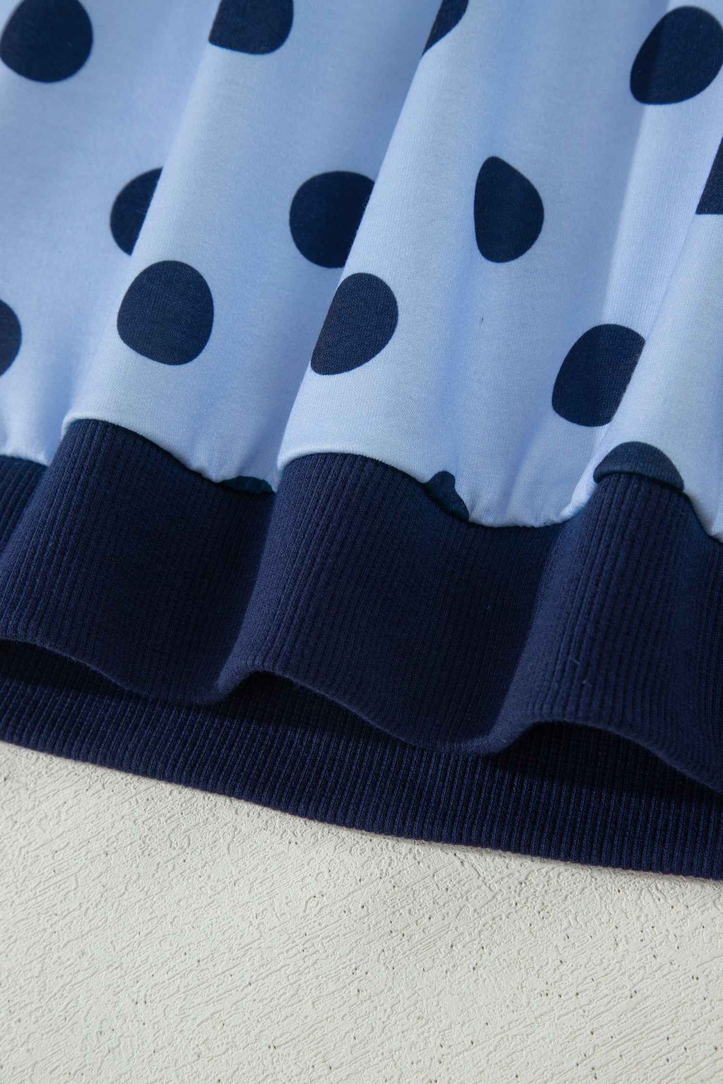 Pink Color Block Trim Polka Dot Casual Tee