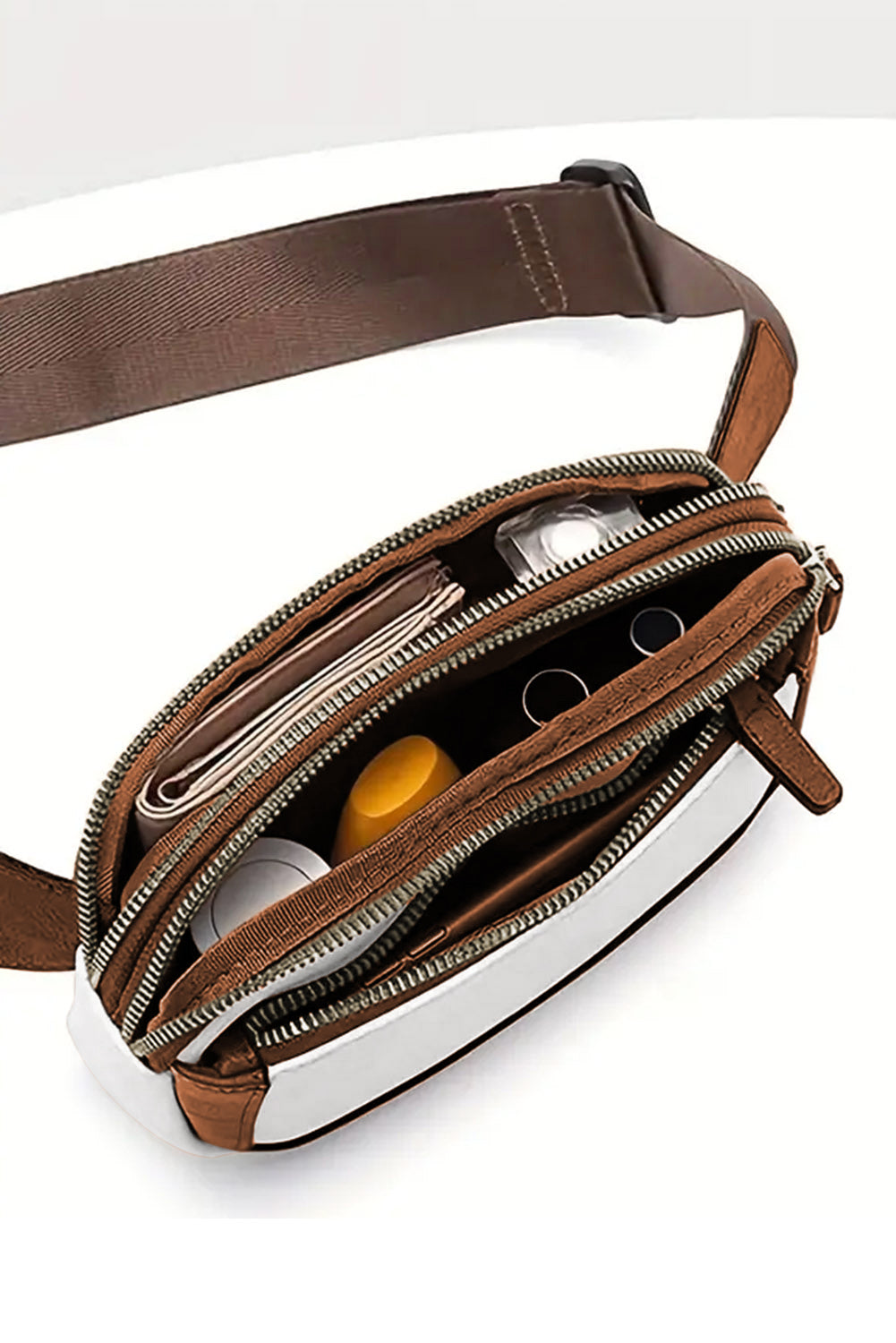White Adjustable Strap Mini PU Leather Crossbody Bag - Snoopy's Closet