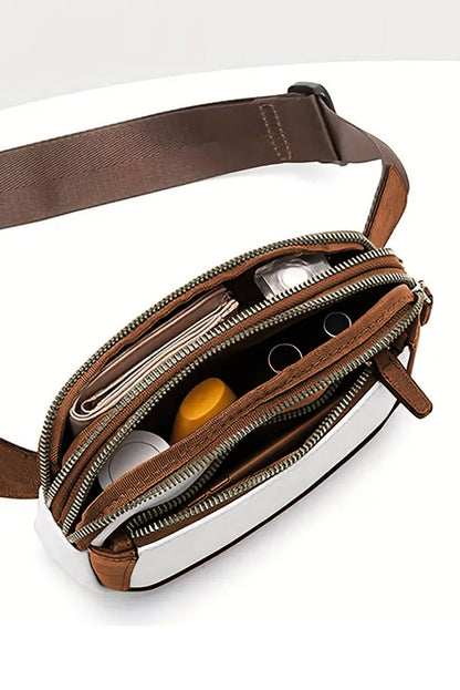 White Adjustable Strap Mini PU Leather Crossbody Bag - Snoopy's Closet