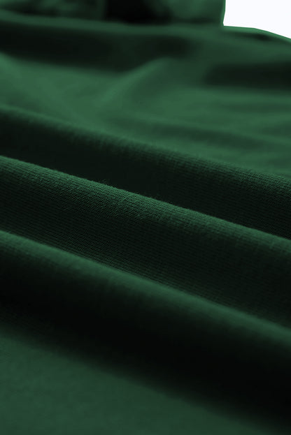 Green Casual Plain Crew Neck Tee - Snoopy's Closet