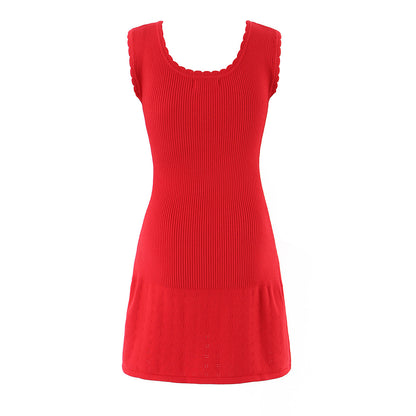Square collar hip hugging skirt
