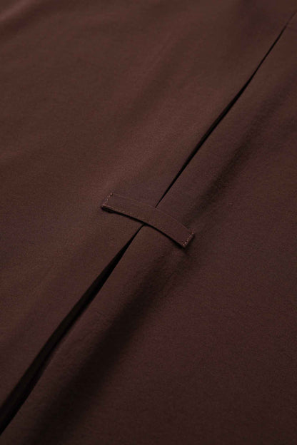 Coffee Shirt Collar Contrast Trim Button V Neck Short Sleeve Blouse