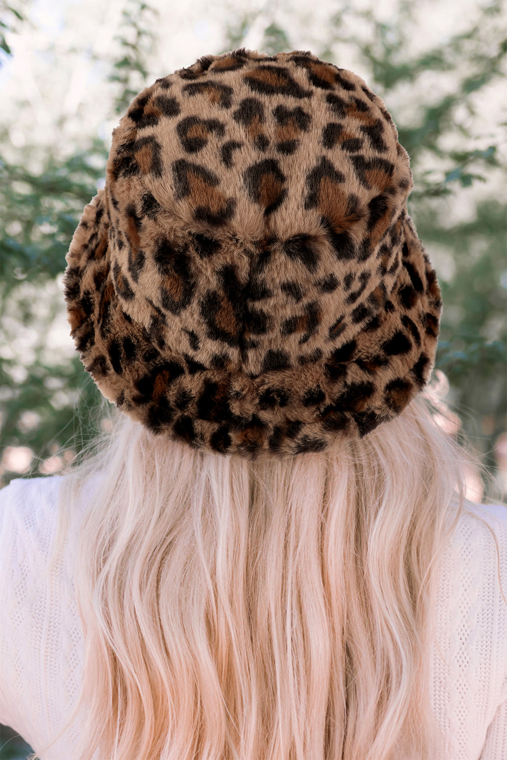 Sombrero de pescador de invierno de ala ancha con estampado de leopardo y curry tailandés