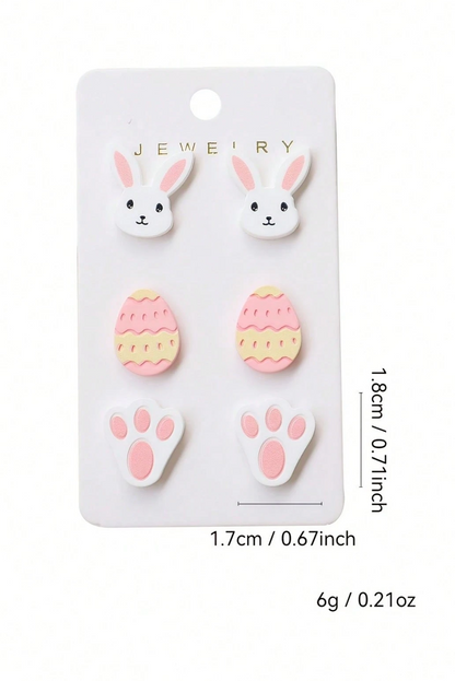 Pink Happy Easter Day Cute Earrings - Snoopy's Closet