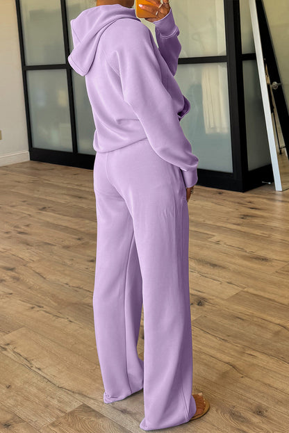 Orchid Bouquet Half Zip Thumbhole Sleeve Hoodie Active Pants 2pcs Outfit - Snoopy's Closet