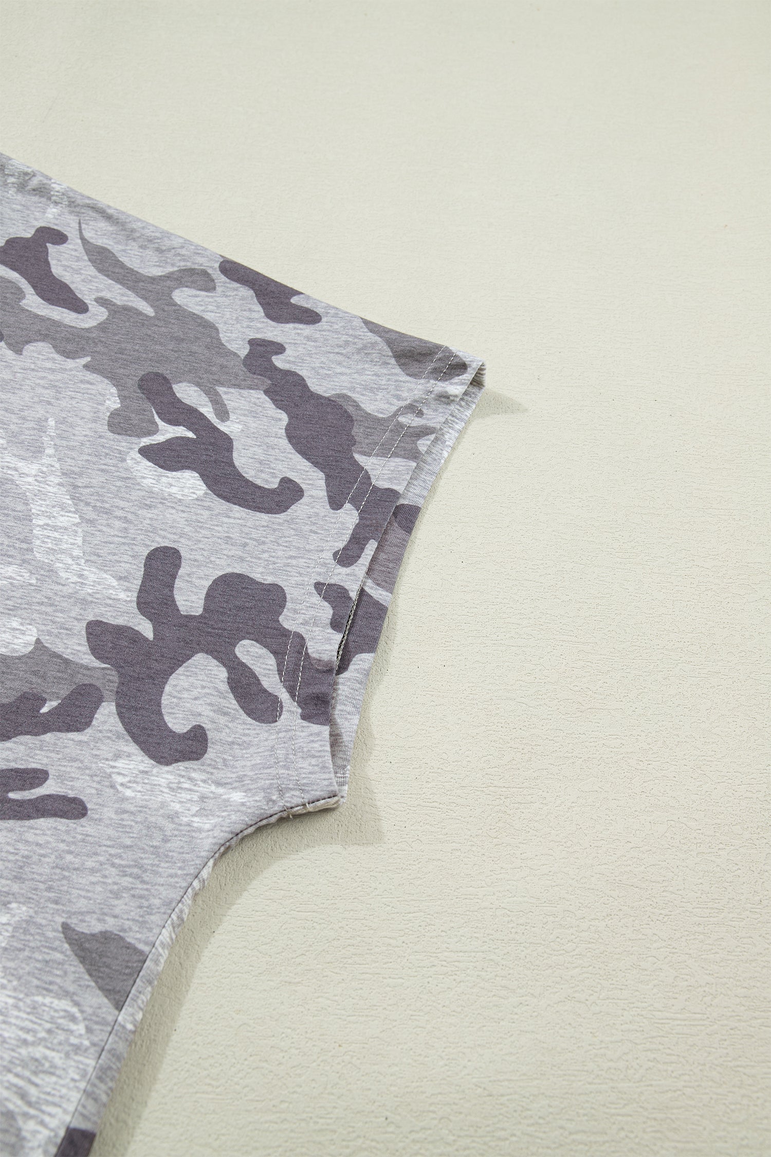 Gray Plus Size Camo Print Casual T Shirt - Snoopy's Closet
