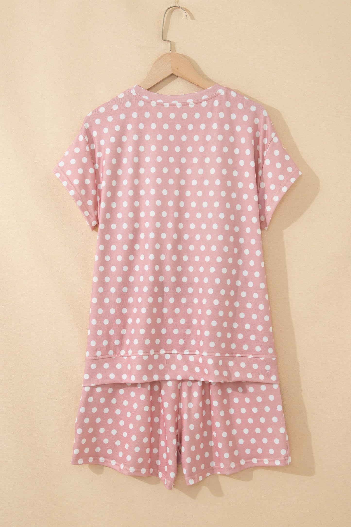 Pink Polka Dot Print Short Set - Snoopy's Closet