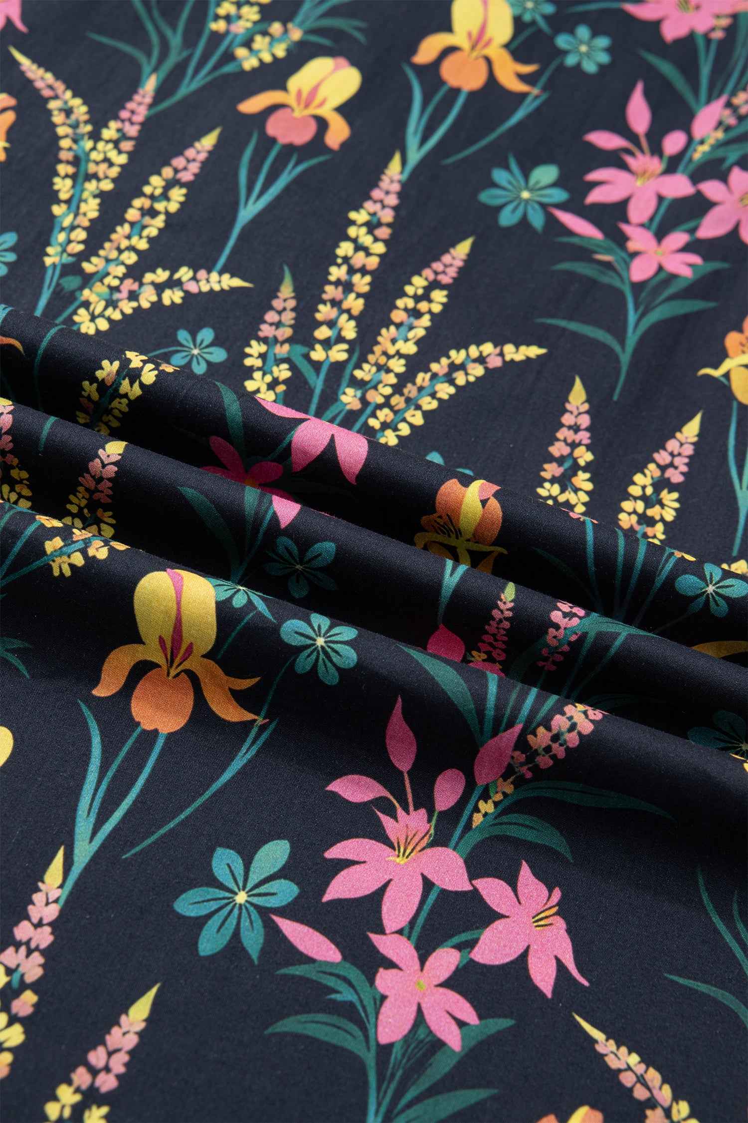 Black Floral Print Contrast Trim Tiered Ruffled Short Sleeve Blouse