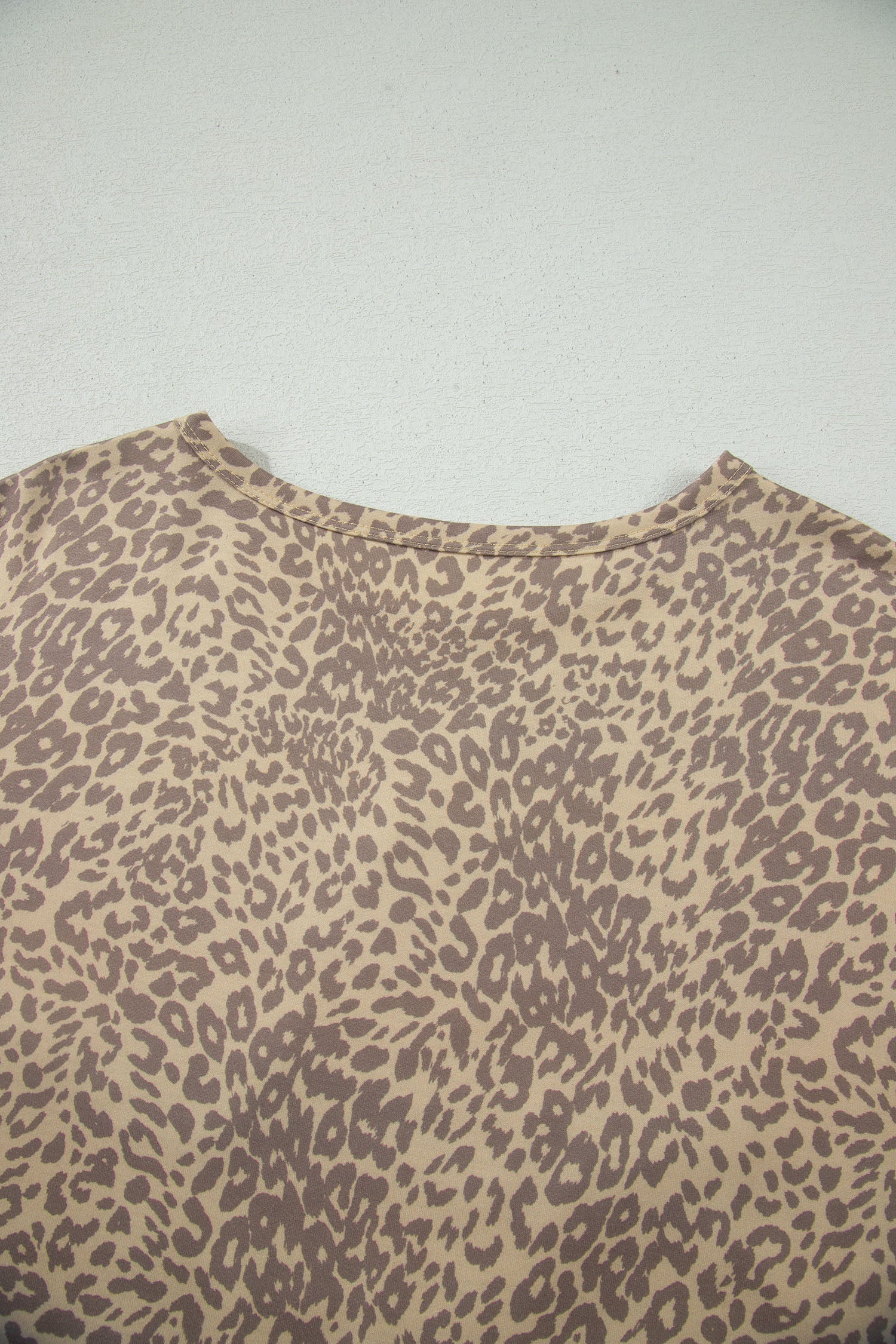 Khaki Leopard Retro Studded Star Patch Loose Tee - Snoopy's Closet