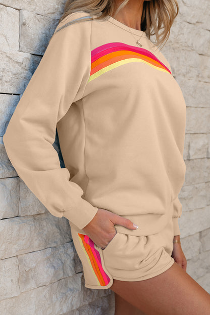 Beau Blue Accent Pullover and Shorts Two Piece Casual Set - Snoopy's Closet