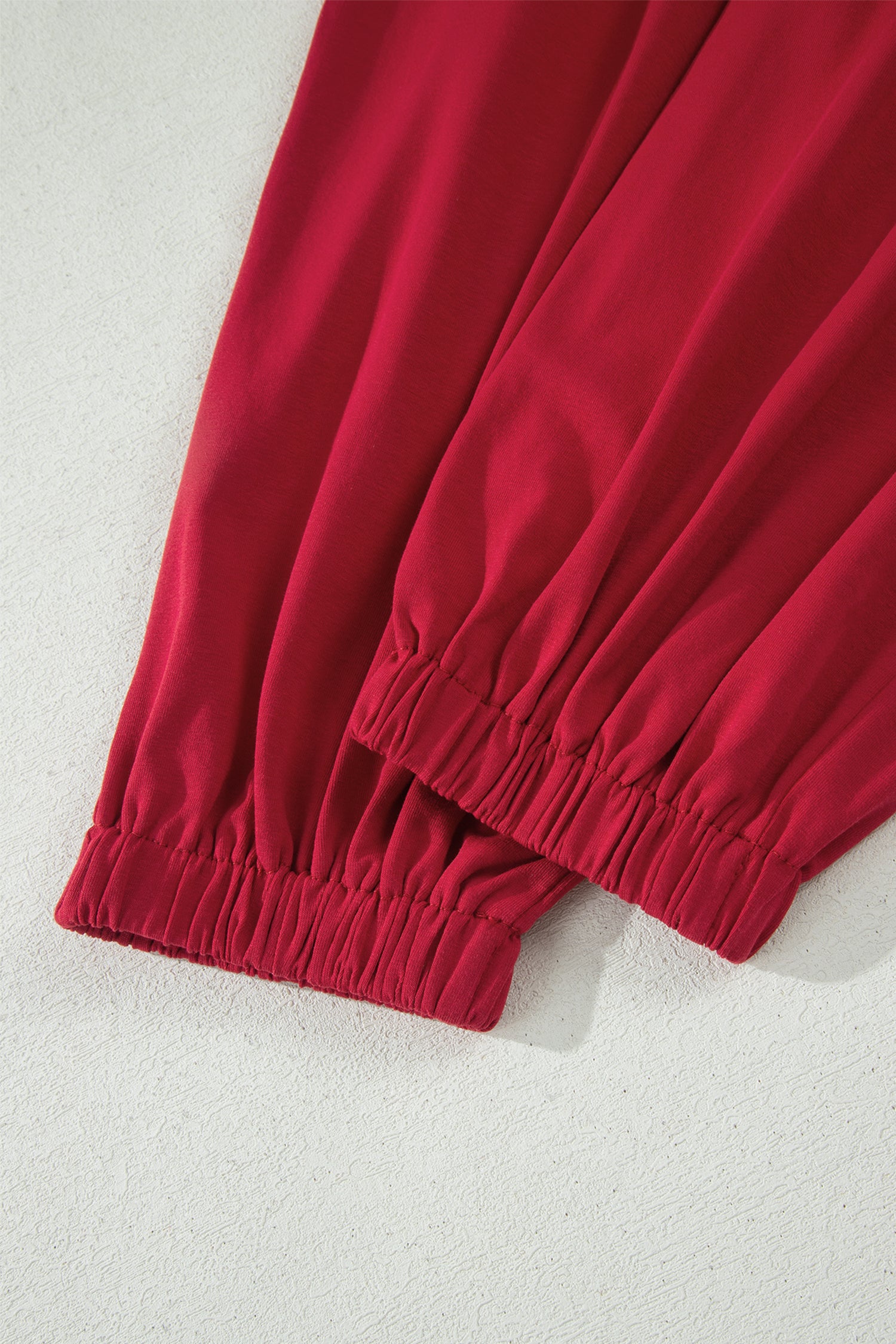 Racing Red Solid Color Cropped Tank Top and Jogger Pants Set - Snoopy's Closet