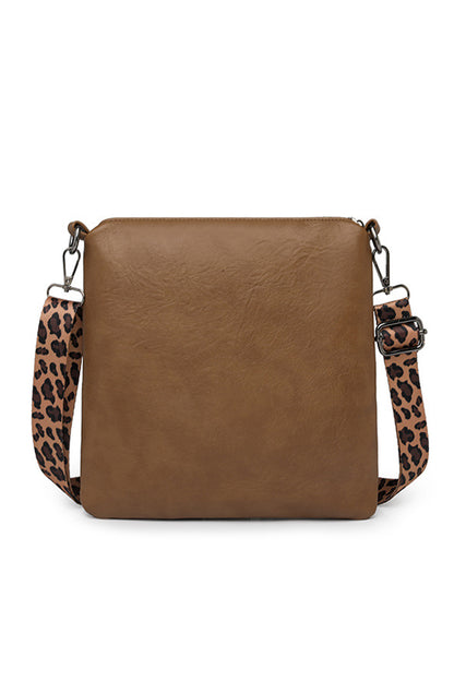 Coffee Leopard Contrast PU Leather Single Shoulder Mini Bag - Snoopy's Closet