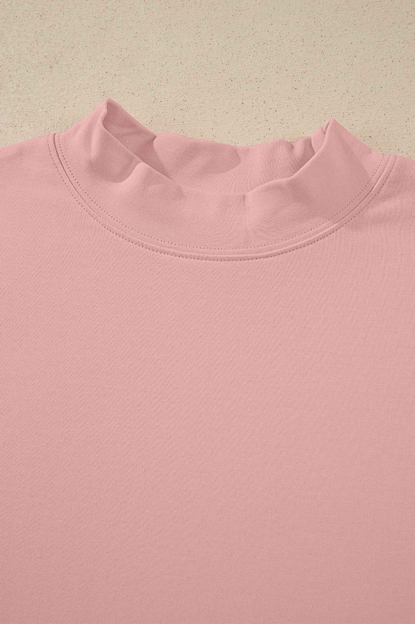 Black Solid Color High Neck Oversize Tee