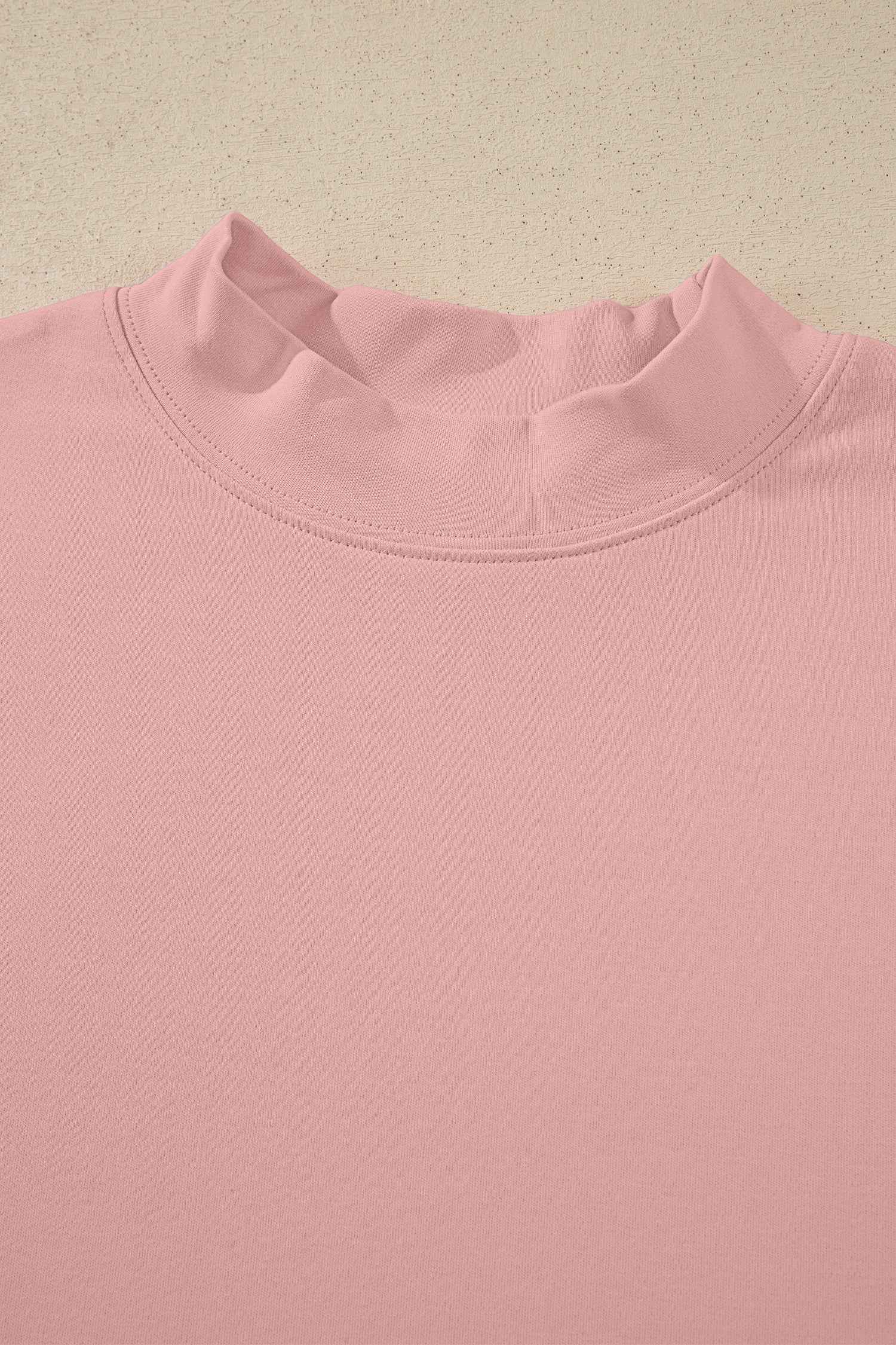 Black Solid Color High Neck Oversize Tee
