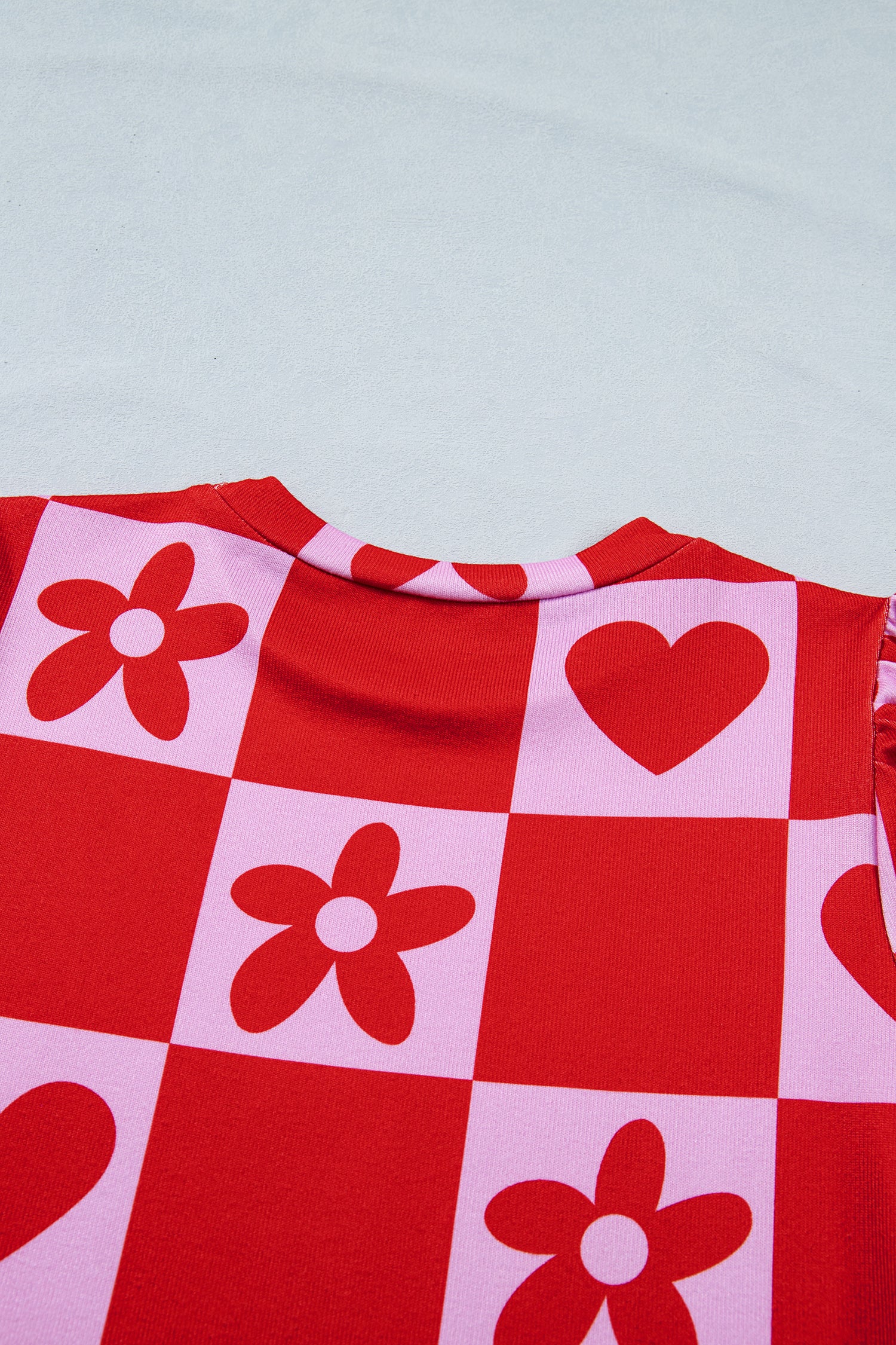 Red Dotted Heart Festive Valentine Blouse - Snoopy's Closet