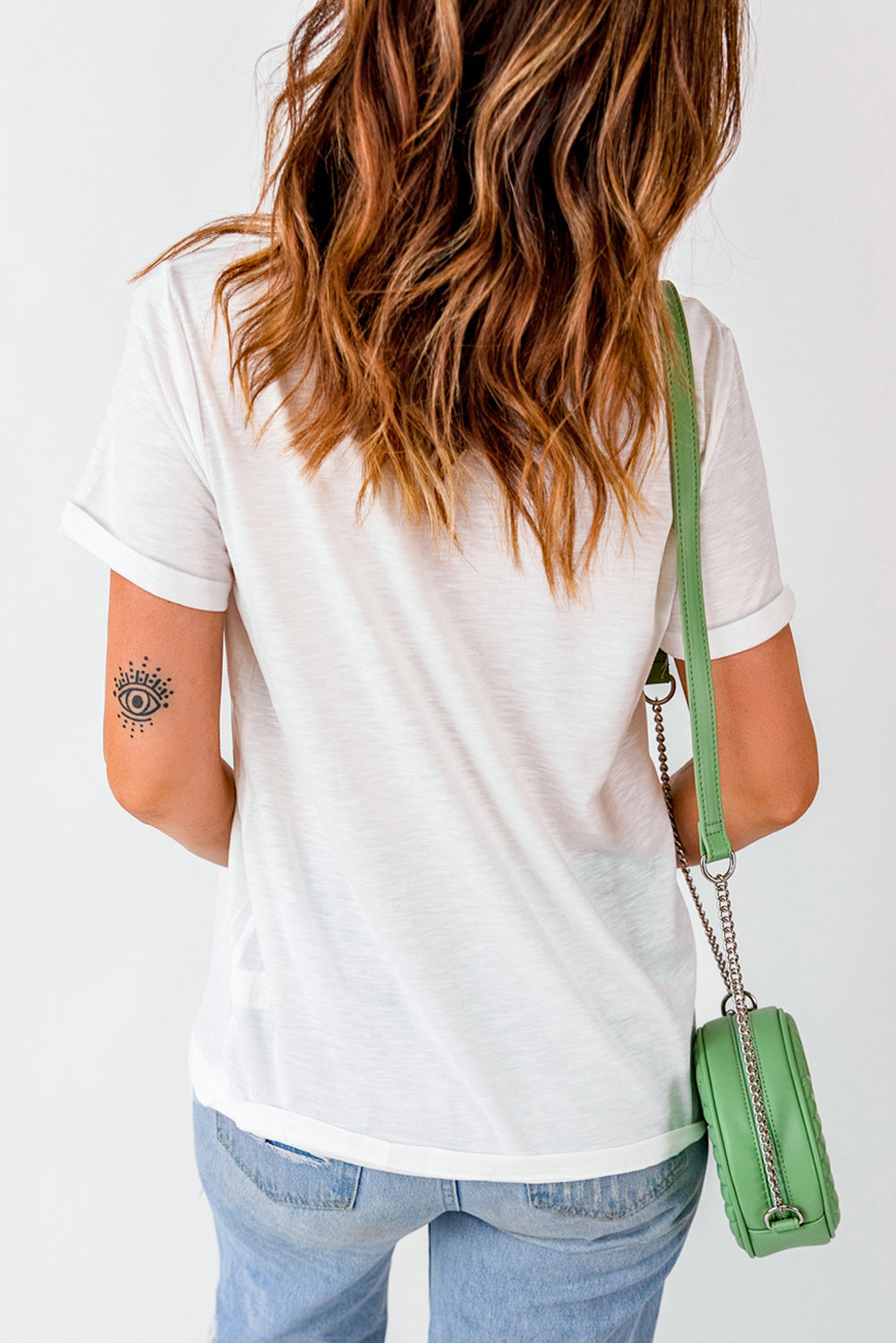 Camiseta con estampado de vaquera "YEE HAW State of mind" blanca, estilo western