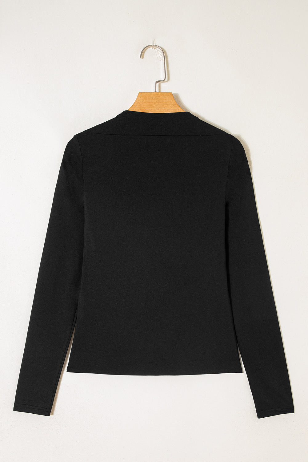 Black Crisscross Boat Neck Long Sleeve Slim Top - Snoopy's Closet