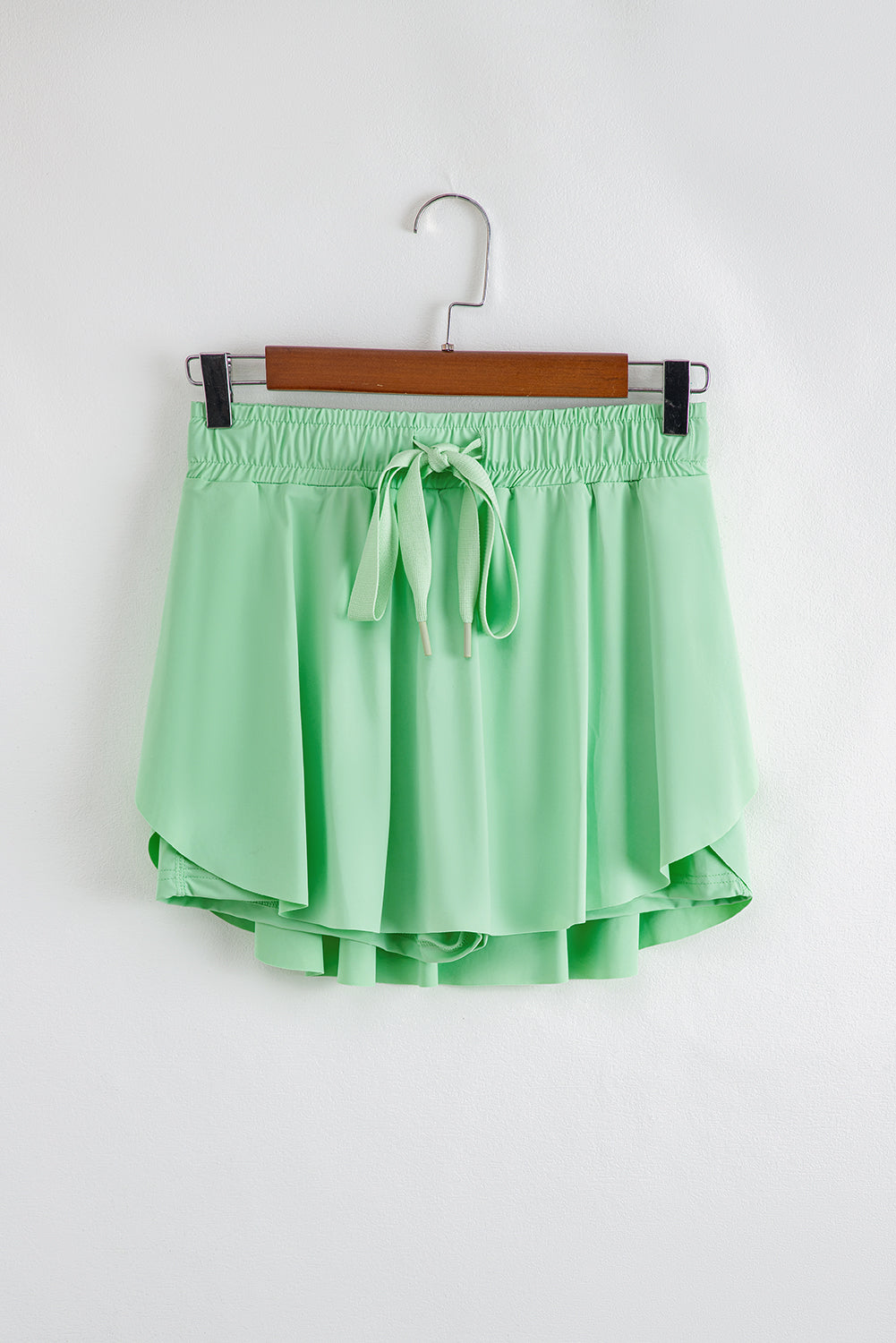 Faldas-pantalón de tenis con cordón, cintura elástica, forro y color verde claro