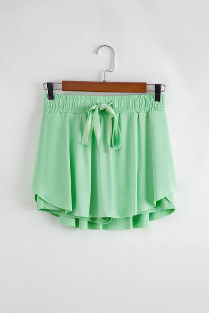 Faldas-pantalón de tenis con cordón, cintura elástica, forro y color verde claro