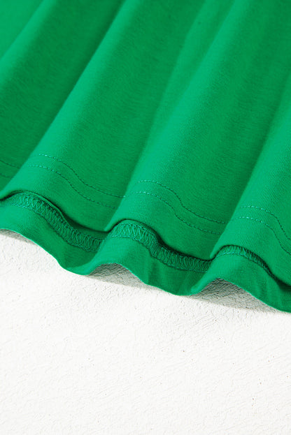 Bright Green Casual Plain Crew Neck Tee - Snoopy's Closet