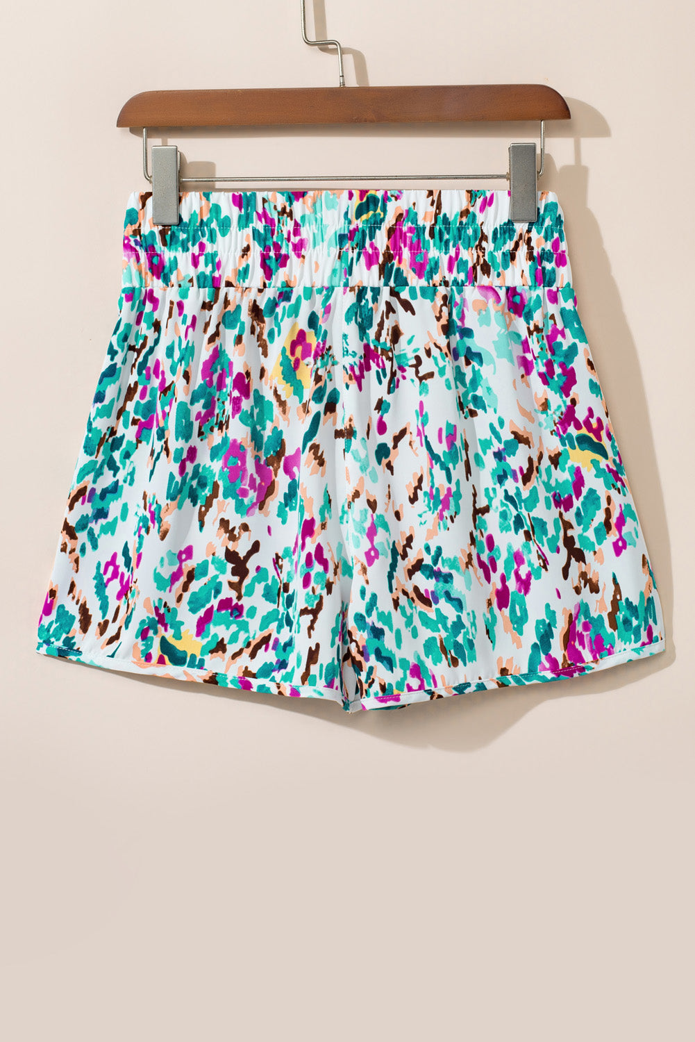 Light Blue Leopard High Waisted Athletic Shorts - Snoopy's Closet
