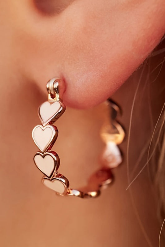 White Heart Shape Plated Alloy Small Hook Earrings - Snoopy's Closet