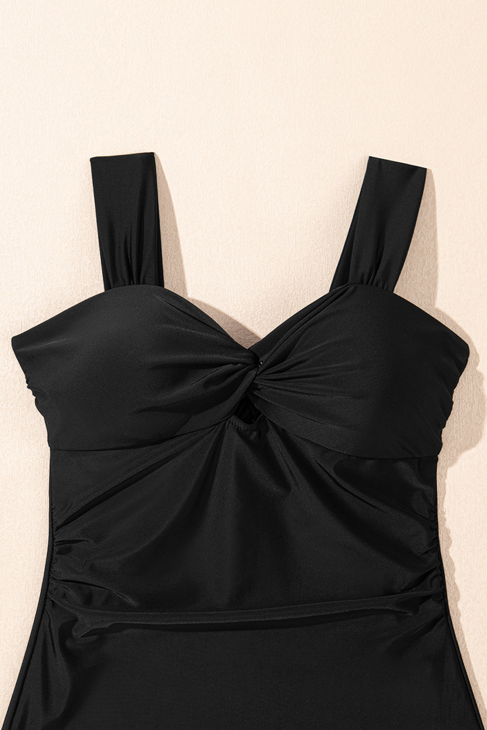 Black Cut out Twist Bowknot Backless One Piece Swimsuit - Snoopy's Closet