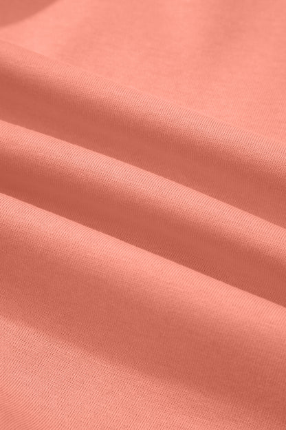 Pantalón de pierna ancha con cordón y cintura elástica contrastada, estampado floral en bloques de color naranja y pomelo