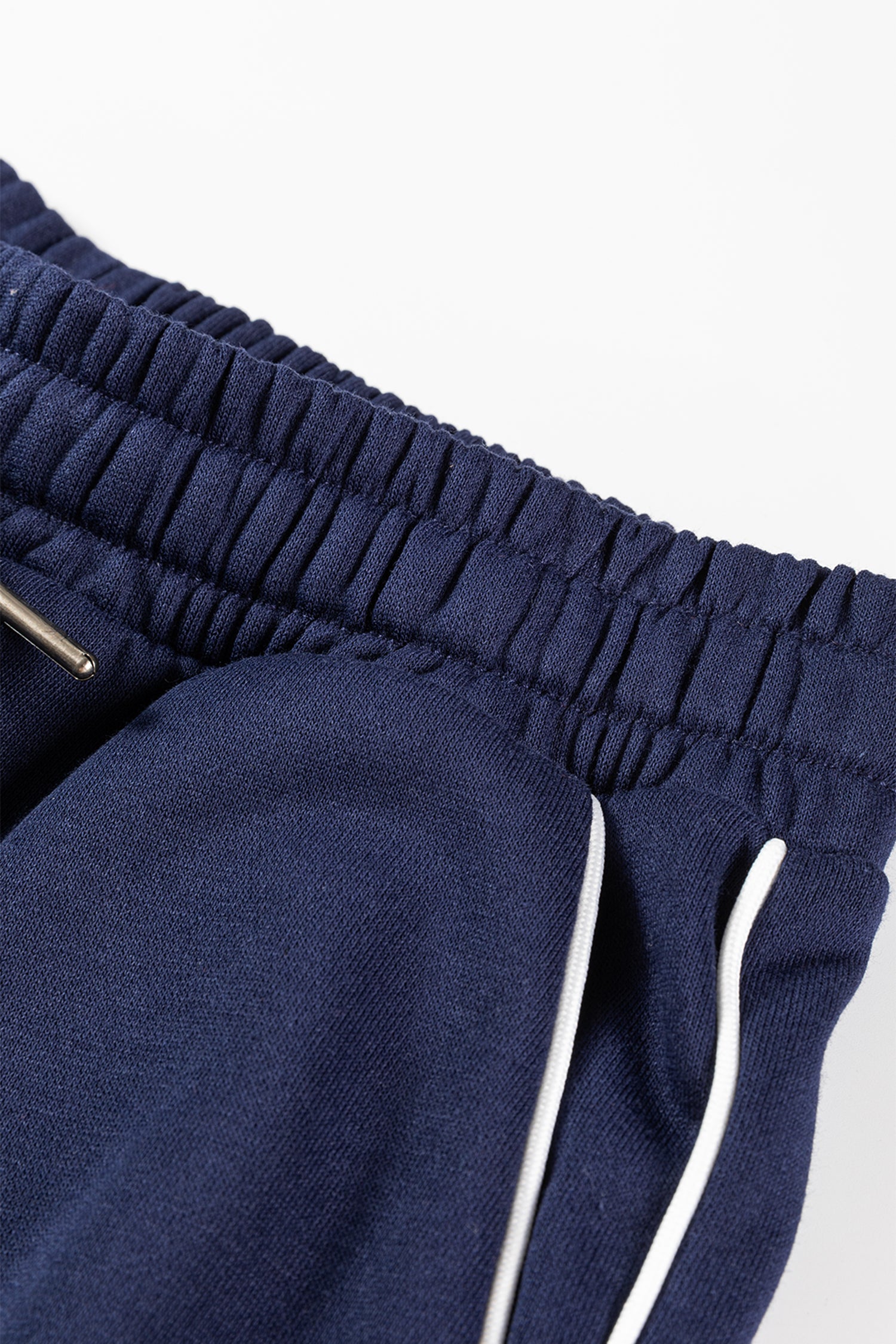 Navy Blue Contrast Piping Zipped Pullover Cropped Pants Set - Snoopy's Closet
