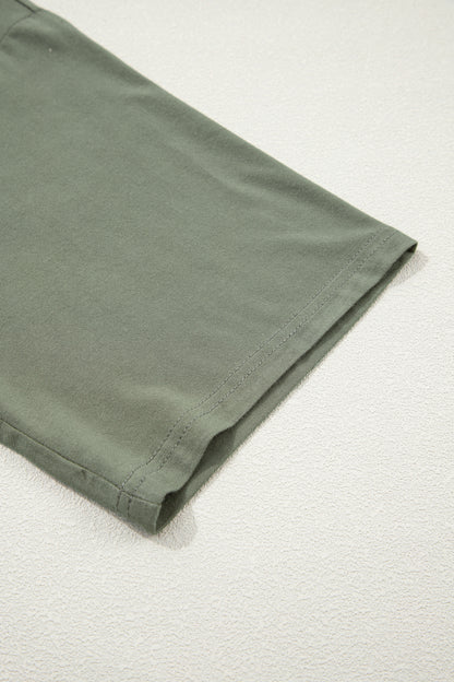 Laurel Green Solid Color Oversize Tee Tie Wrap Mini Skort 2pcs Set - Snoopy's Closet