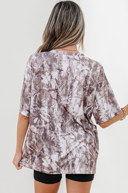 Khaki Camouflage Woodland Print Drop Shoulder Tunic Tee - Snoopy's Closet