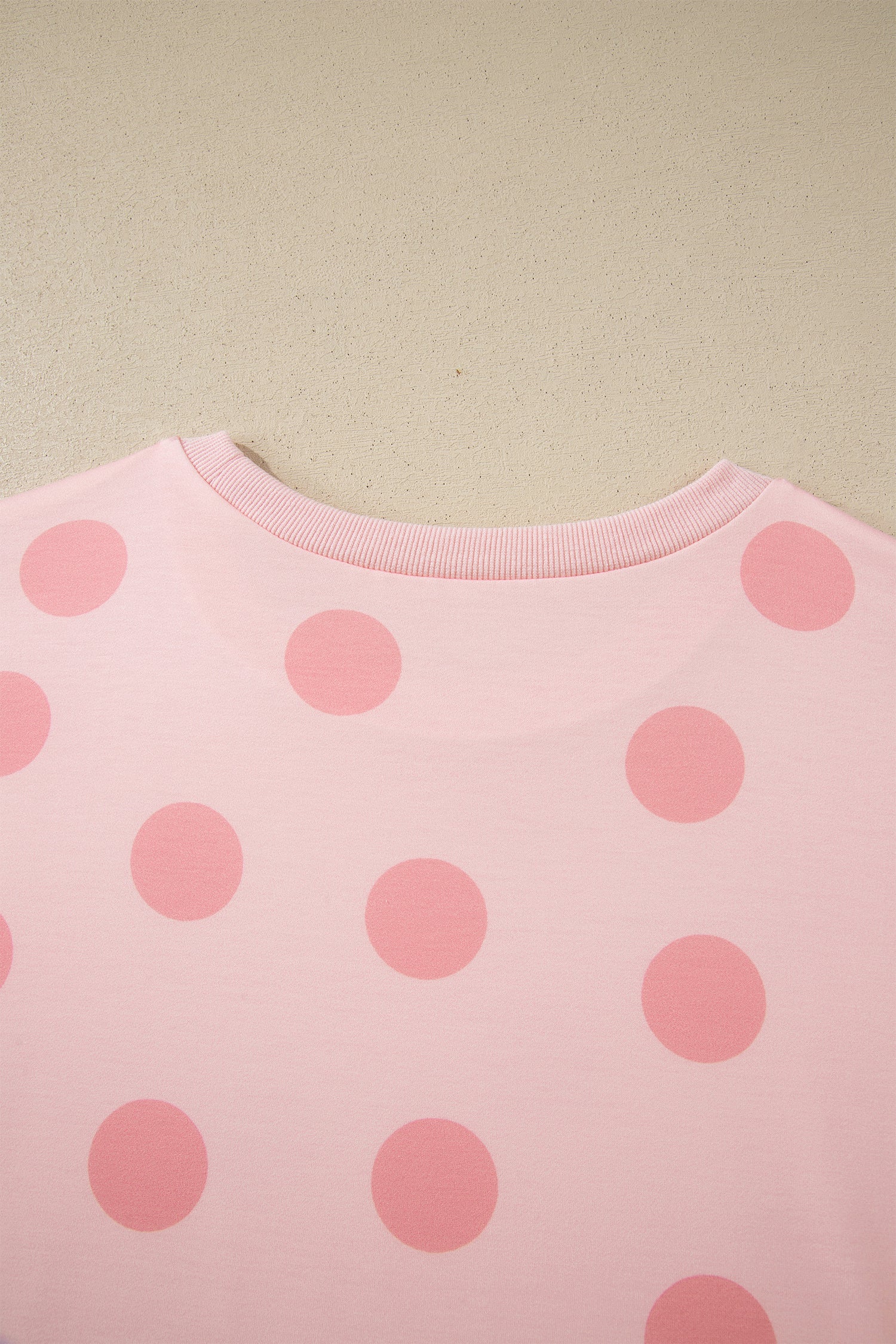 Pink Polka Dot Print Loose Tee Drawstring Elastic Waist Short Set - Snoopy's Closet