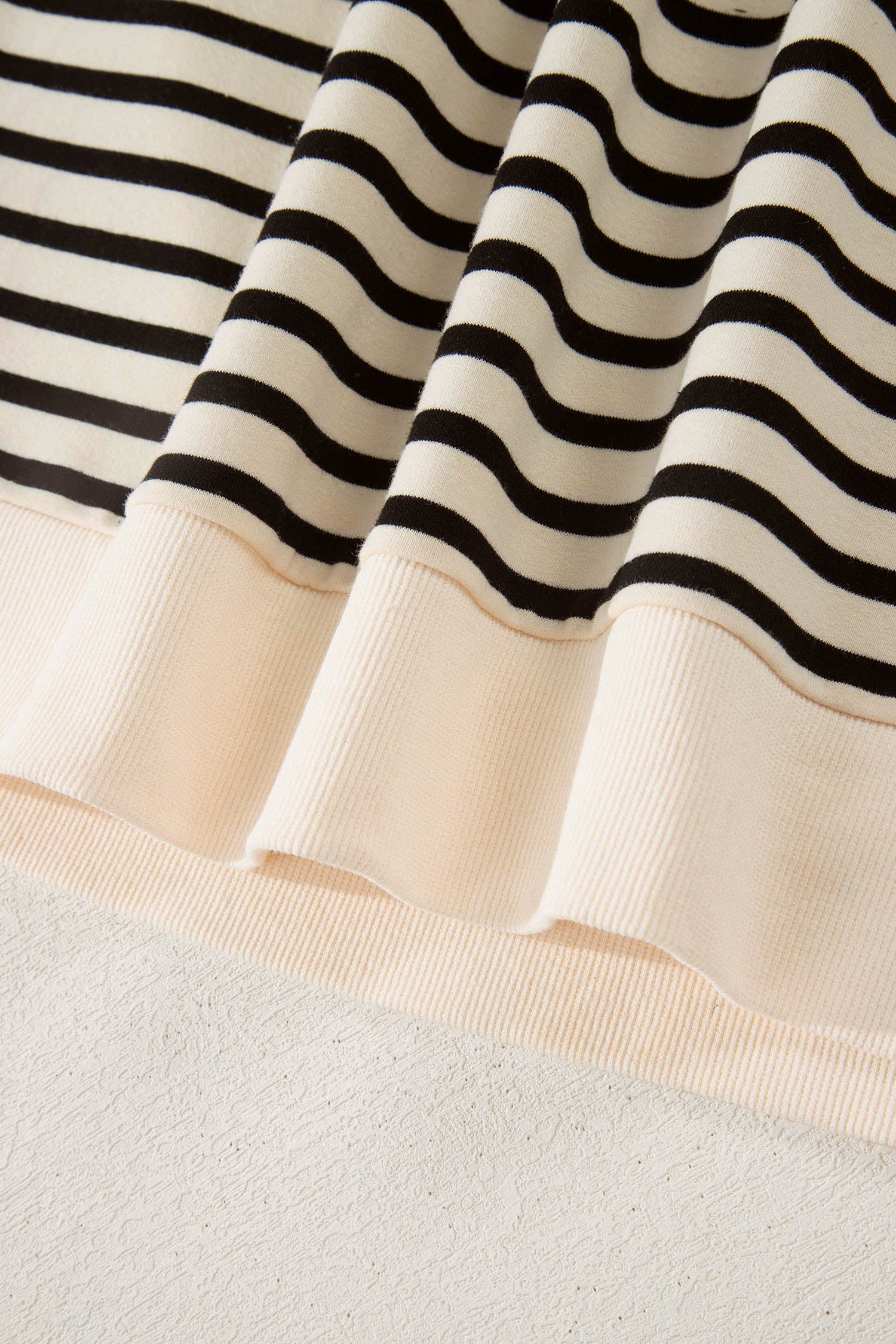Black Stripe Ribbed Color Block Trim Zip Polo Tee Drawstring Shorts 2pcs Outfit - Snoopy's Closet