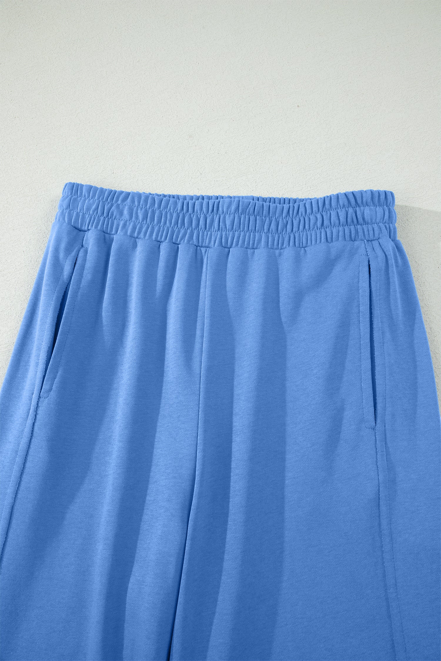 Sky Blue Solid Cover Oversize Tee Pocketed Casual Pants 2pcs Outfit - Snoopy's Closet