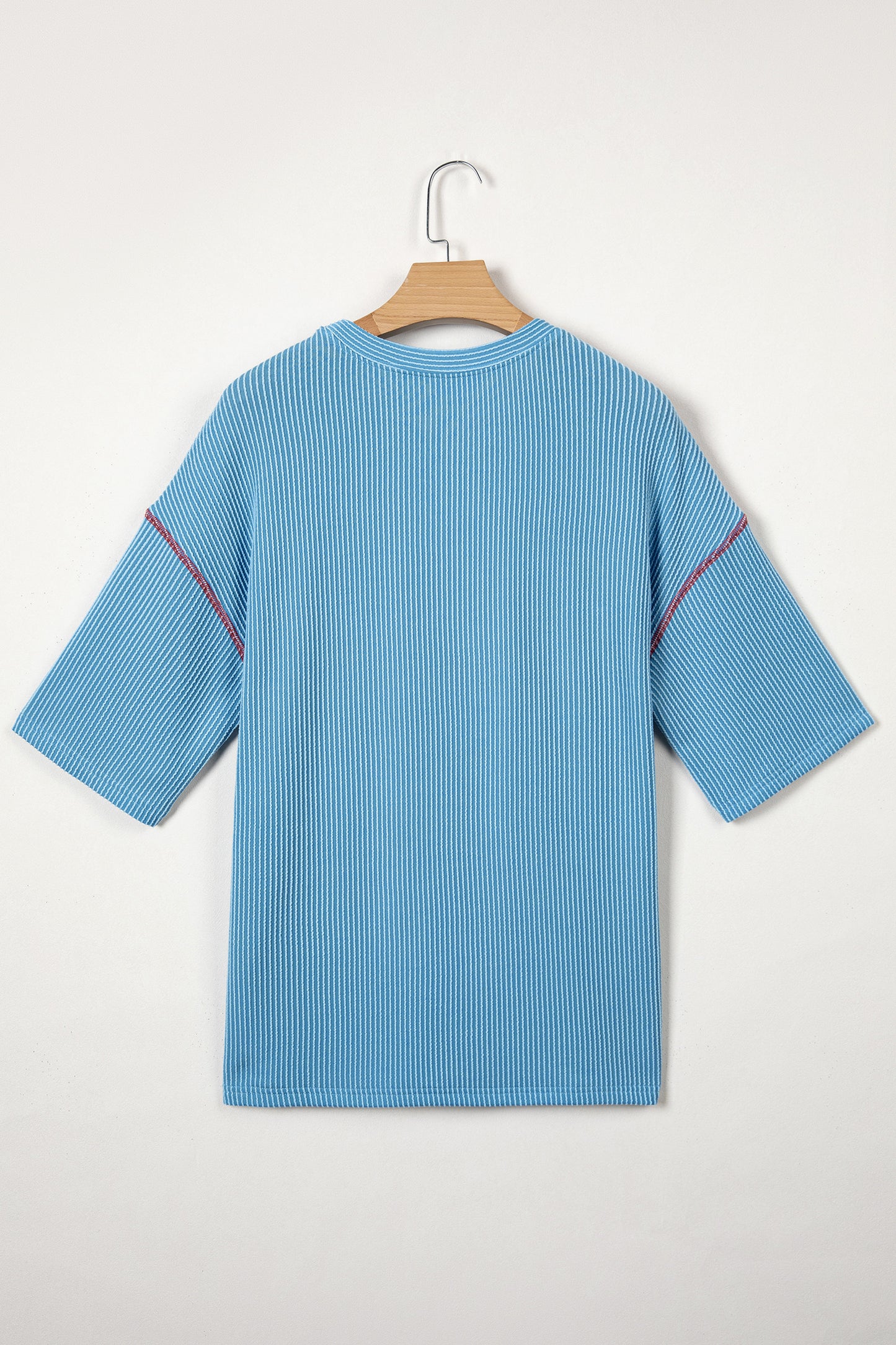 Beau Blue USA Graphic Half Sleeve Loose Ribbed Top