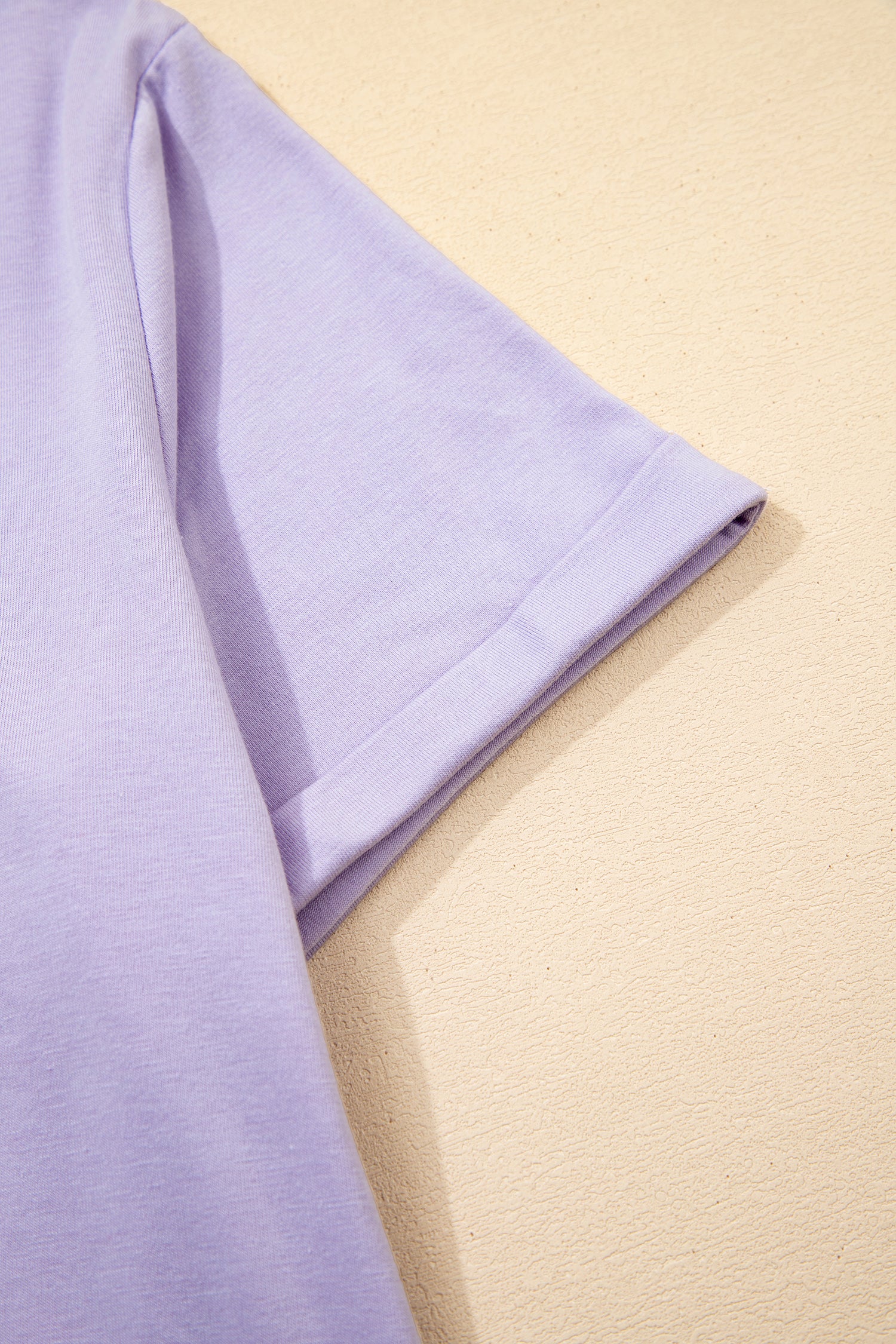 Orchid Petal Casual Plain Crew Neck Tee - Snoopy's Closet