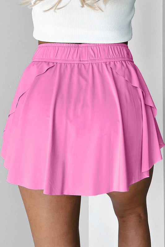 Falda-pantalón de tenis Bonbon con forro y cintura elástica con cordón