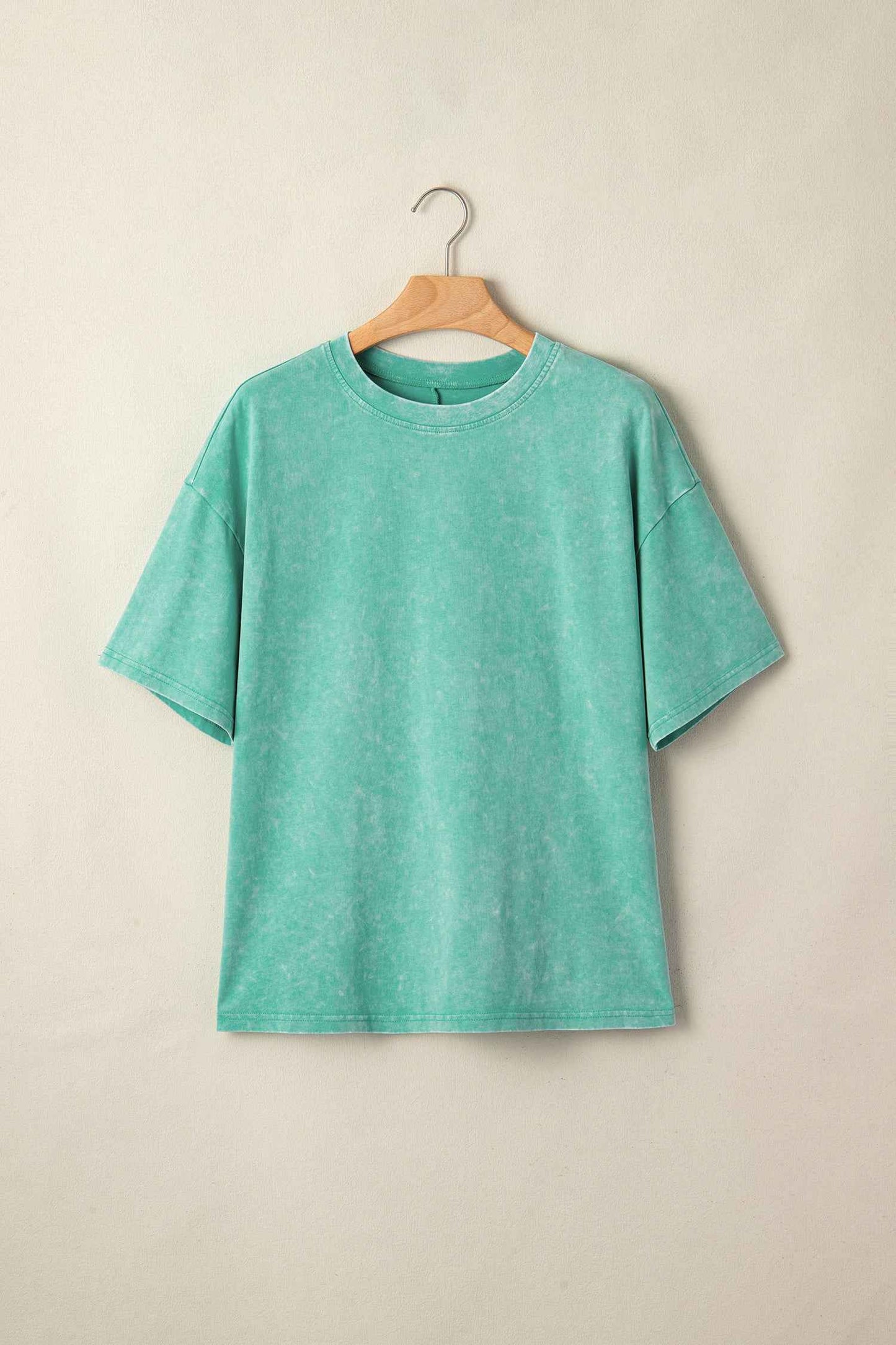 Dark Grey Solid Color Cotton Mineral Washed Oversize Tee