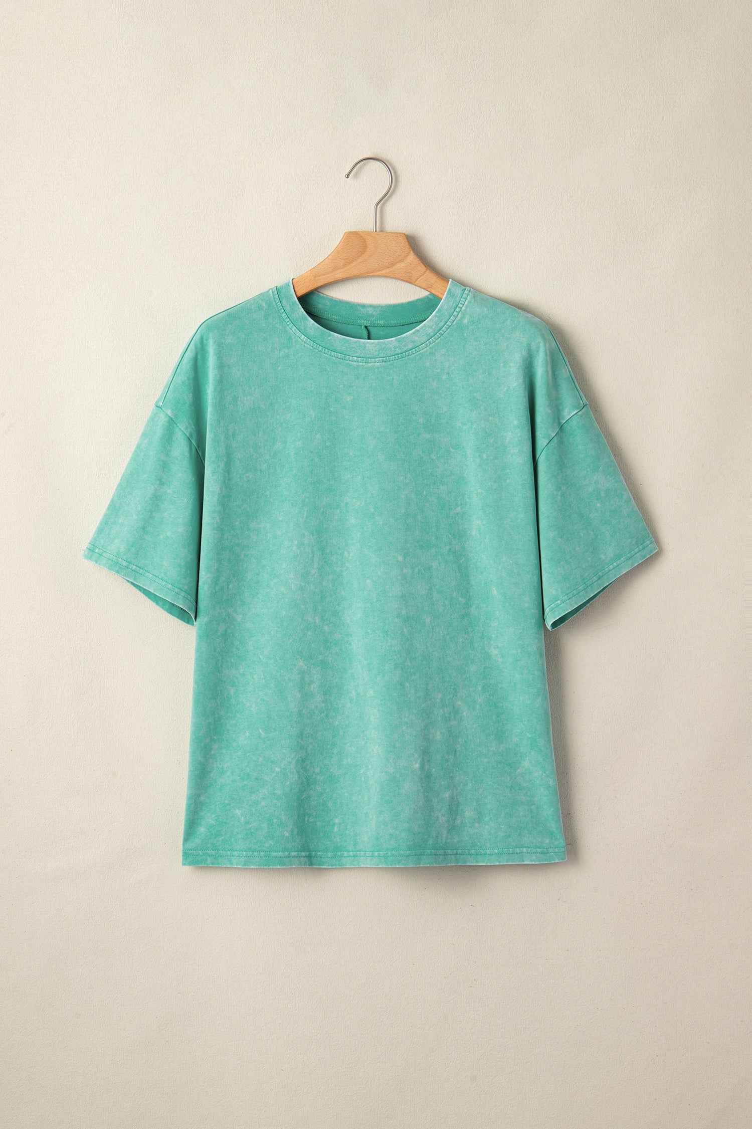 Dark Grey Solid Color Cotton Mineral Washed Oversize Tee