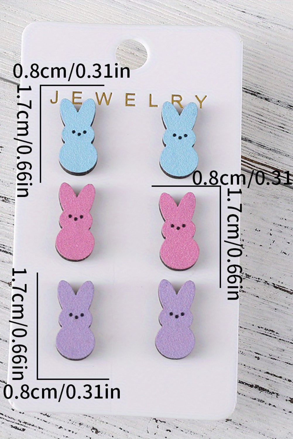 Easter Bunny Doll Wooden Earrings - Snoopy's Closet