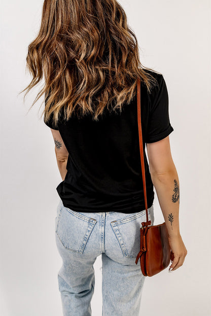 Camiseta negra con estampado de guitarra de leopardo Music City de Nashville