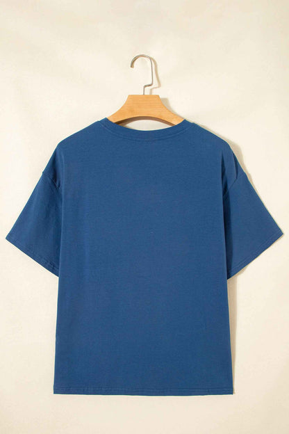 White Color Block Chest Pocket Patched Casual Short Sleeve Top