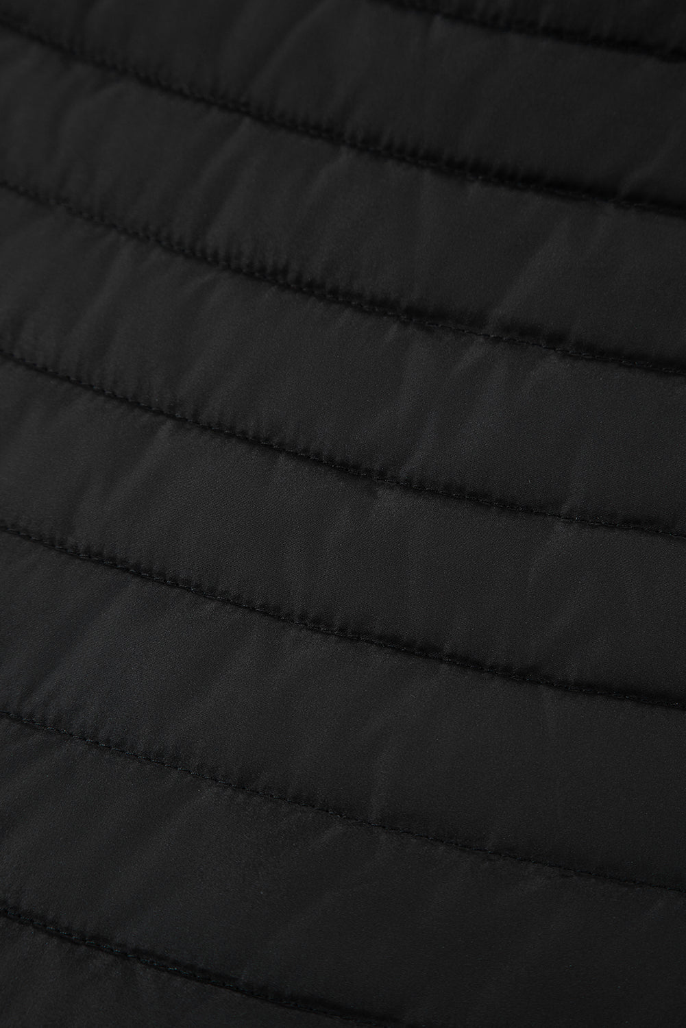 Black Solid Color Quilted Zip-up Puffer Jacket - Snoopy's Closet