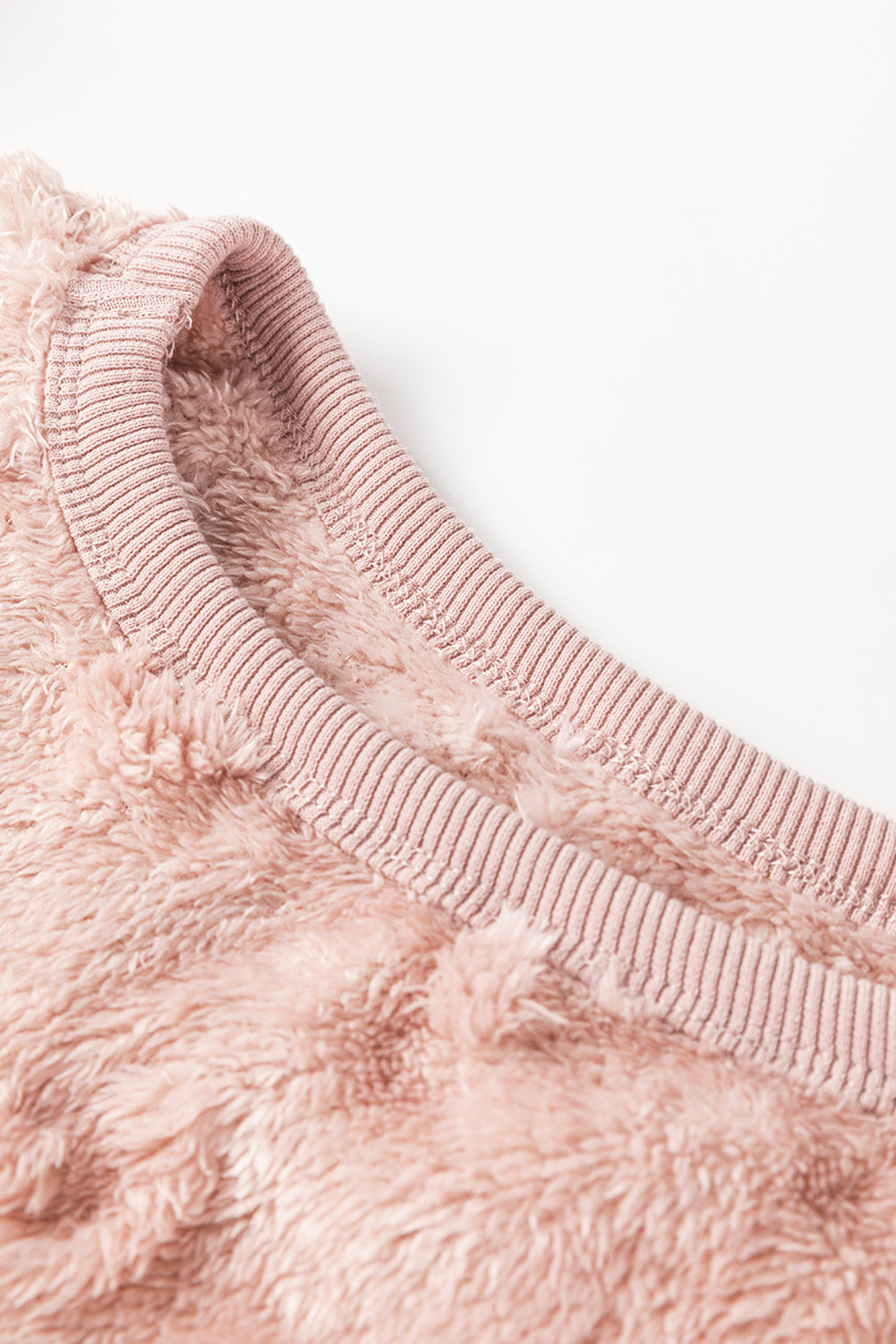 Light Pink Textured Leopard Fleece Loose Two Piece Lounge Set - Snoopy's Closet
