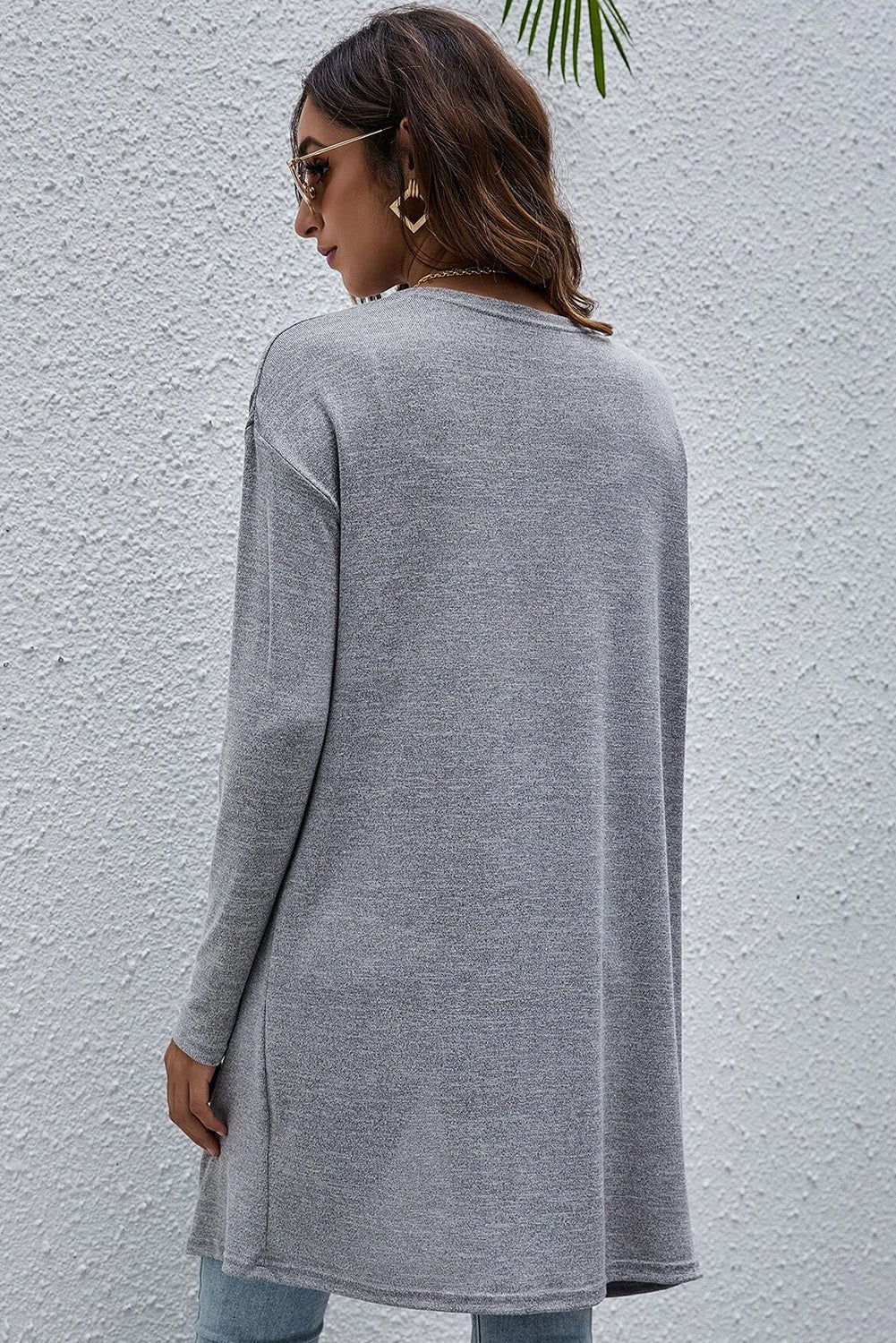 High Rise Solid Color Open Front Lightweight Cardigan - Snoopy's Closet
