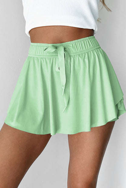 Faldas-pantalón de tenis con cordón, cintura elástica, forro y color verde claro