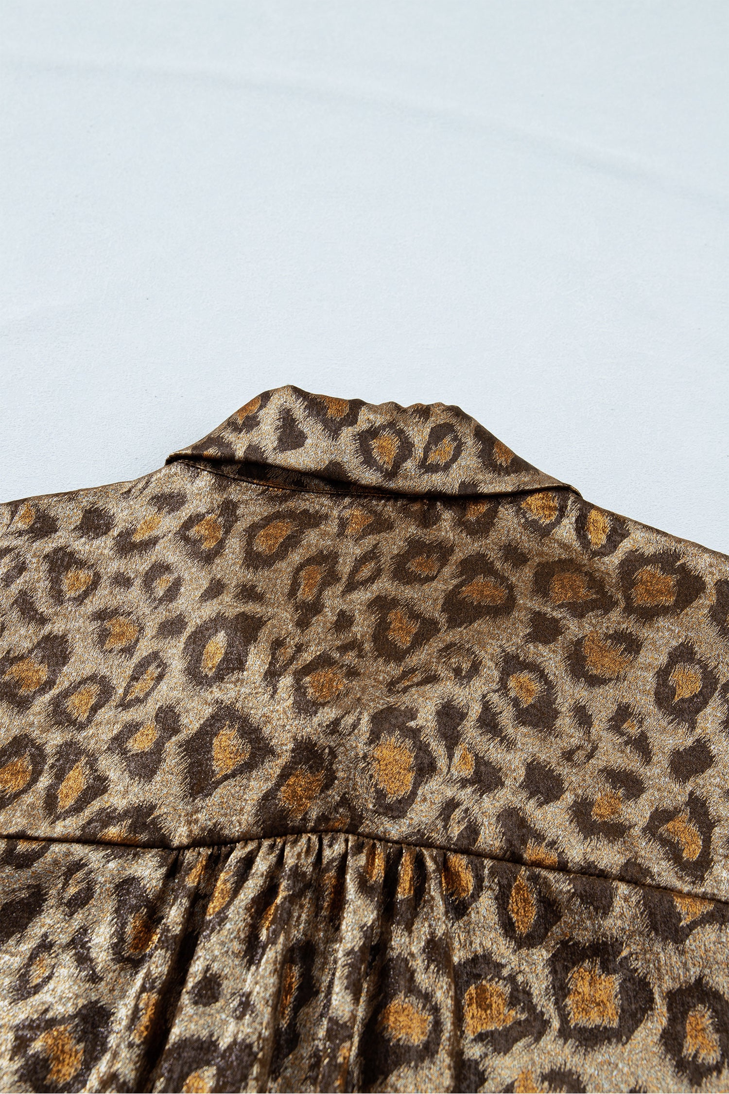 Gold Plus Size Leopard Print Short Sleeve Dolman Shirt - Snoopy's Closet